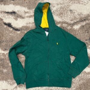 Polo by Ralph Lauren Green Jacket with Yellow lined hood